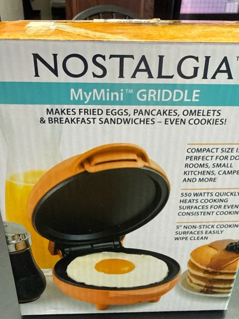 Nostalgia Orange Mini Griddle